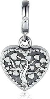 Tree of Life Urn Charms for Ashes Fit Bracelet Necklace 925 Sterling Silver Cremation Bead Keepsake Memorial Jewelry