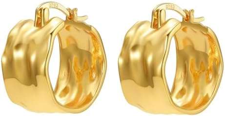Gold Hoop Earrings 14K Gold Plated Hypoallergenic Lightweight Huggie Earrings Gold Hoops Valentine's Day Gifts for Women