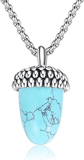 OHAYOO Acorn Pendant Necklace 925 Sterling Silver Turquoise Acorn Necklace Turquoise Jewelry Gifts for Women Girls Men
