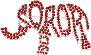 Greek Sorority Gift for Women 1913 DST Brooch Pin Rhinestone Red Elephant Brooch Pin Paraphernalia Jewelry Gift for Soror