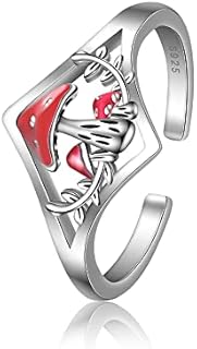 Sterling Silver Adjustable Celtic Knot Mushroom Engagement Ring - Hypoallergenic Jewelry for Women and Girls - No Gemstone, Unique Design
