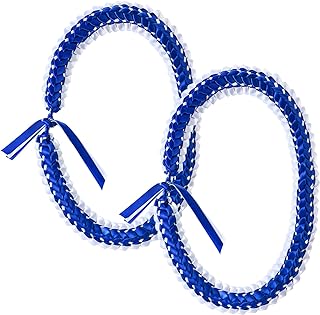 Class of 2024 Graduation Polyester Ribbon Necklace, Handmade Double-Braided Adjustable Leis, Perfect Graduation Gift, With Cable Chain