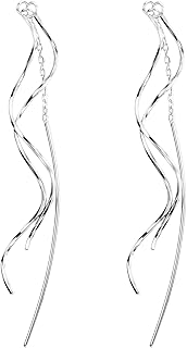 YADOCA Boucles d'Oreilles Pendantes en Argent 925 pour Femmes, Hypoallergéniques et Douces, Longueur 5,8 cm, Idéales pour Fêtes, Mariages et Cadeaux avec Boîte Incluse