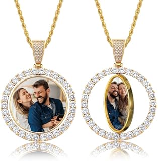 Picture Necklace Personalized Photo Necklace, Customized Memory Necklace with Picture Chain, Pendant Necklace Gift for Men Women Lover Boyfriend