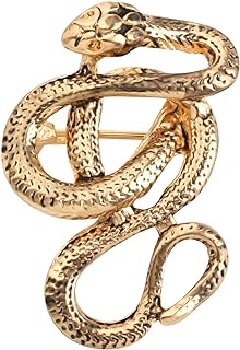 POTIY Snake Brooch Snake Pin Creep Cobra Snake Brooches Goth Animal Brooch Pin for Suits Gold Snake