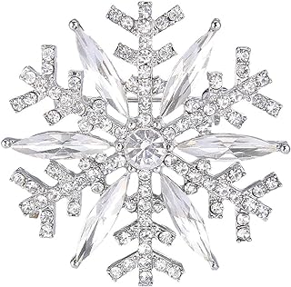 EVER FAITH Austrian Crystal Winter Art Deco Snowflake Flower Brooch Pin