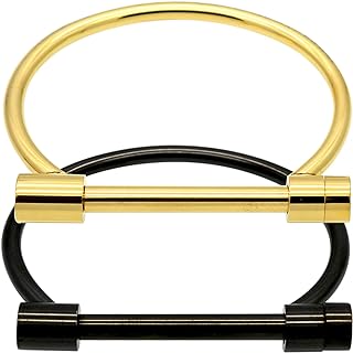 ALoveSoul 2 Pcs Screw Bracelet Stainless Steel Bar Cuff Bangle Set