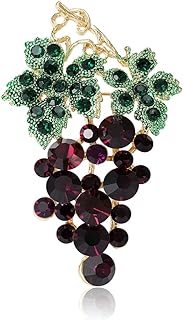 Chic Unisex Purple Rhinestone Grape Brooch Pin with Zinc Alloy Material and Secure Pin Clasp - Perfect Gift for Special Occasions and Style Enthusiasts
