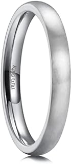 King Will Basic 3MM/5MM/7MM/9MM Silver/Black Titanium Ring Wedding Band for Men Women Brushed/Matte Comfort Fit Couple Ring