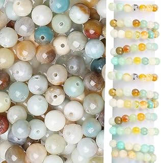 Amazonite Crystals Blue Round Stones Spacer Loose 100pcs 6mm Beads Gemstones 2 Strand for Bracelet Jewelry Making Necklace DIY Gifts for Women Men