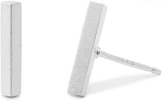 Boma Jewelry Sterling Silver Matte Finish Rectangle Bar Stud Earring
