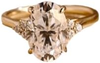 Sterling Silver Oval Cut Moissanite Engagement Ring - Size 7 Low Profile Ring for Her, With Art Deco Design