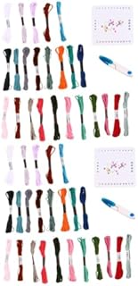 EXCEART Polyester Student Jewelry Crafting Kit - Braided Cross Necklace & Letter Bracelet Set with Weaver Tool - DIY, Personalized, Handcrafted Woven Bracelets & Necklaces