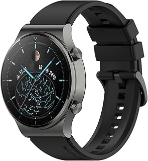 Bracelet Montre Connectée Huawei en Silicone de 22mm, Résistant à lEau avec Fermoir en Acier Inoxydable pour Sport et Usage Quotidien, Idéal pour Huawei & Samsung