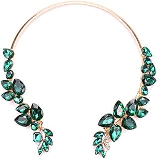 Luxury Glass Crystal Open Chokers Necklaces Woman Wedding Jewelry Large Collar Necklace Female Statement Necklace For Women