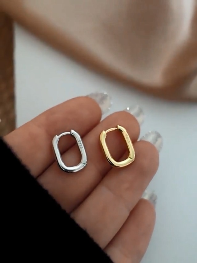 925 Sterling Silver Hoop Earrings, Hypoallergenic Small U Hoop Earrings, Minimalist Huggie Earrings for Women Teen Girls Jewelry Gifts Silver/Gold