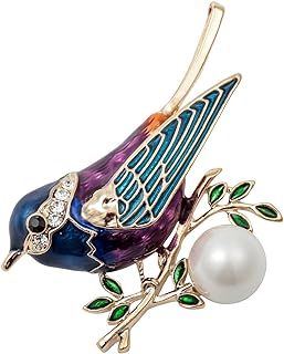 Szxc Custom Bird-Design Brooch with Crystal Detail & Pin Clasp, Copper - Glamorous Gift for Women and Teen Girls