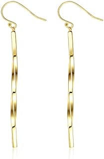 18K Gold Plated Sterling Silver Post Dangle Earrings for Women, Gold Drop Dangling Earrings Hypoallergenic Jewelry for Wedding