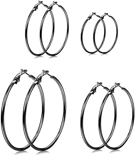 Women's Alloy Hoop Earrings With Clutchless Back Finding & Sparkling Rhinestones, Lucky Number 8 Design