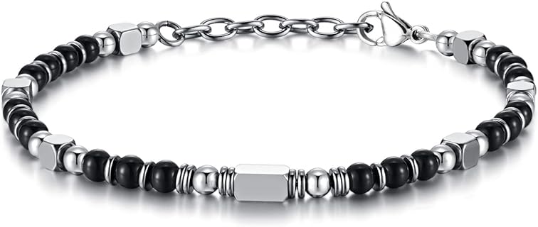 Stylish Boho Beaded Bracelet for Women with Box Chain and Bead Chain, Stainless Steel Lobster Claw Clasp, Adjustable Size – Ideal Gift for Mom, Wife, Daughter