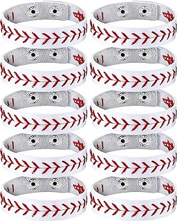 Genuine Leather Baseball Bracelet Baseball Wristbands Baseball Gifts for Boys Men Women Girls Baseball Players Sports Team