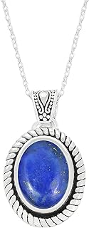 Sterling Silver Jewelry Natural Gemstone Pendants,Gemstone Pendant Necklace For Women,Genuine Gemstone Pendant