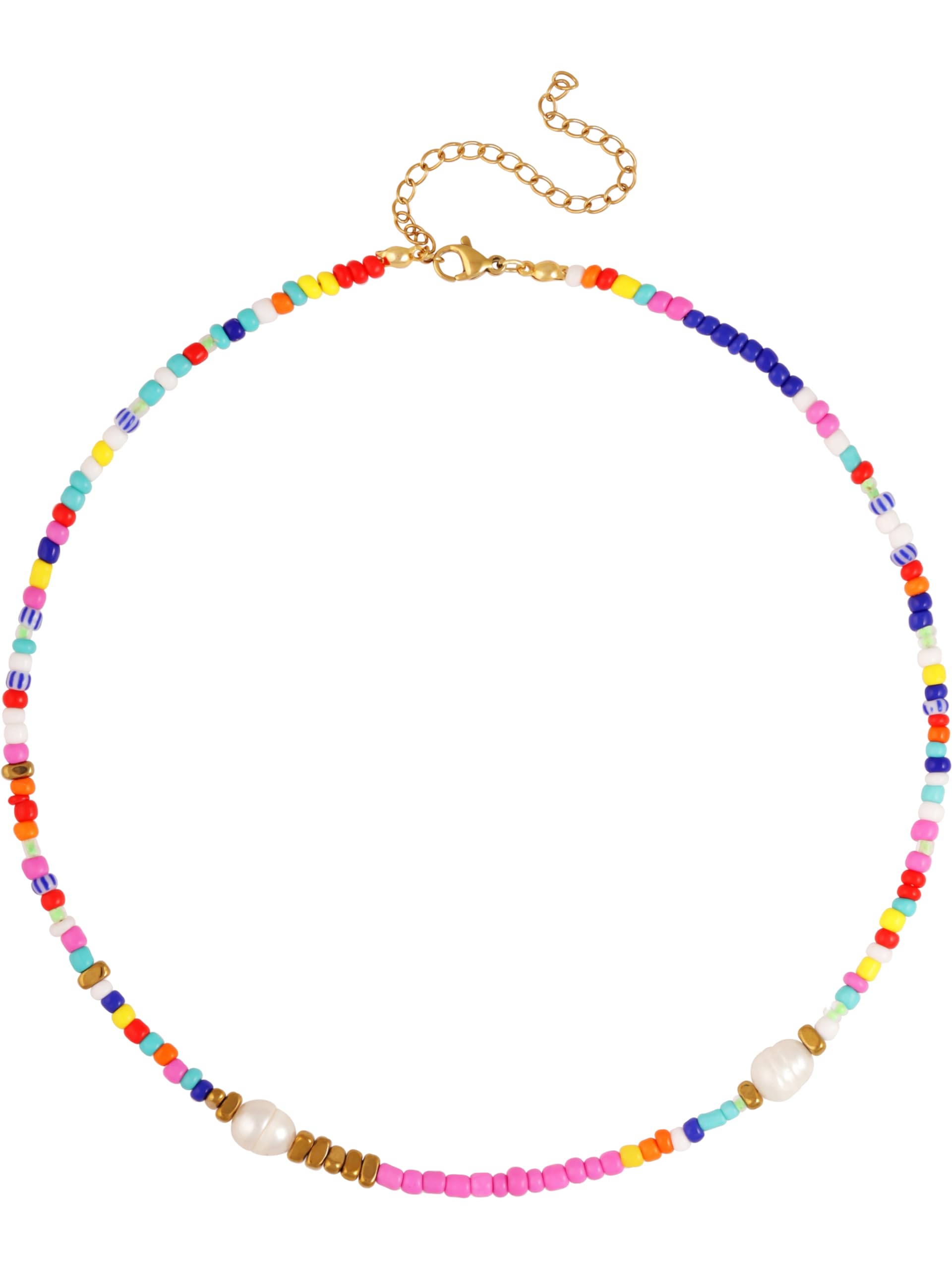 Sacina Trendy Colorful Beaded Choker Necklace, Pearl Necklace, Summer Necklace, Beach Necklace, Y2k Necklace, Christmas Jewelry Gift for Women