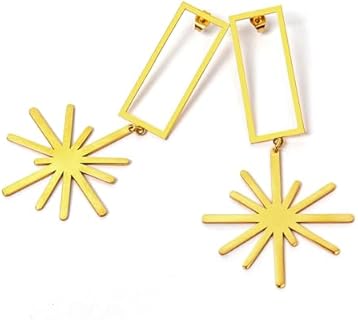 Geometric Dangle Earrings for Women Starburst,Rectangle Gold Stainless Steel Boho Stud Earrings Birthday Gifts for Her