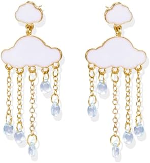 Acrylic Rain Cloud Earrings Raindrop Tassel Earrings Cute Cloud Dangle Drop Earrings Funny Raindrop Earrings for Women Teen Girls Friend Gifts for Women Funny