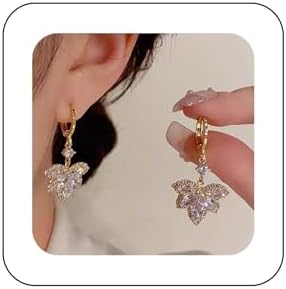 Boho Style Zinc Maple Leaf Dangle Earrings with Lever Back Closure - Stylish and Versatile Jewelry for Women and Girls - Gold-Tone Weed Leaf Wedding Ring