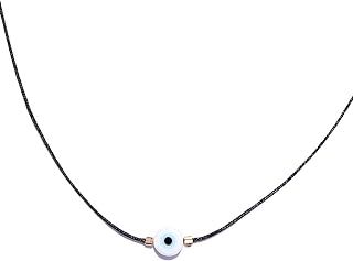 Evil Eye Necklace - Gold Plated Adjustable Evil Eye Jewelry - Handmade Spiritual Choker - Kabbalah Protection - Mexican Mal De Ojo Turco Luck Amulet for Women Girls Family Friends