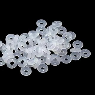 ccHuDE's Durable Silicone Bracelet Clasp Beads - 6x2mm Clear Bead Stoppers - Ideal for Jewelry Making and Craft Designers