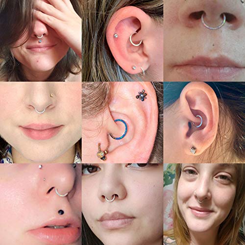 Septum Ring Septum Jewelry Septum Clicker Daith Rook Helix Conch Tragus Piercing Jewelry 316L Surgical Steel Nose Ring Hoop Cartilage Daith Helix Earring 20G 18G 16G 14G