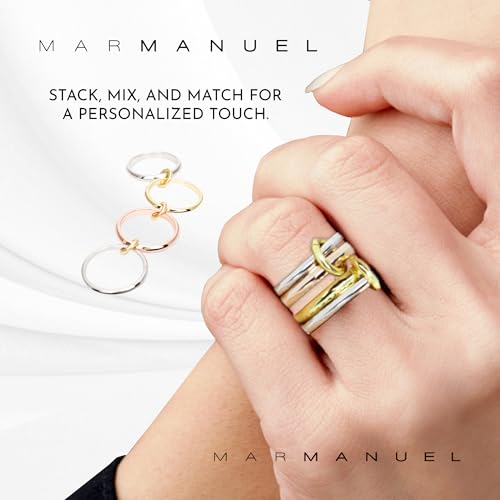 thumbnail image 2 of KissYan Stackable Rings For Women, 14k Gold Plate 2 of 11