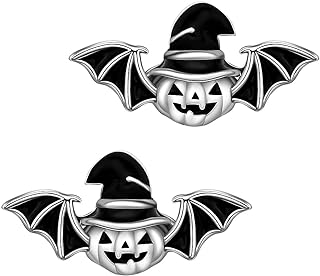 Llama Pumpkin Bat Christmas Mushroom Halloween Bat Earrings Diamond Sterling Silver Hypoallergenic Stud Earrings for Women Teen Girls Sensitive Ears Animal Christmas Holiday Gifts