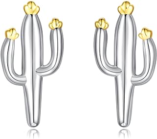925 Sterling Silver Hypoallergenic Cactus Stud Earrings with Secure Push Back Design - Ideal Gift for Women and Teen Girls