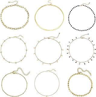 Beaded Snake Chain Star and Coin Necklace Set with Spring Ring Clasp for Women and Teen Girls in Various Trendy Designs