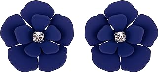 Capwell + Co Matte Flower Statement Post Stud Earring Gift for Women and Young Girls