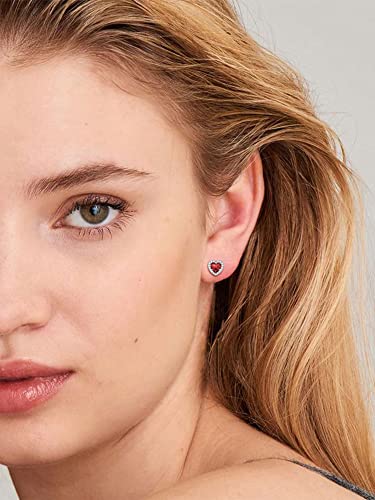 925 Sterling Silver Heart/Round/Pear/Emerald Cut Birthstone Halo Stud Earrings for Women Birthday Jewelry (with Gift Box)