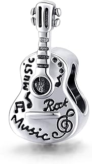 925 Sterling Silver Music Charm Bracelet with Guitar, Note, Rainbow, Puzzle, Love Charms for Pandora - Unique Design
