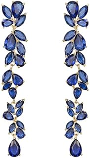 Crysdue Wedding Cubic Zirconia Bridal Dangle Earrings for Bride Bridesmaid, Women's Crystal Chandelier Drop Earrings for Prom Pageant Party