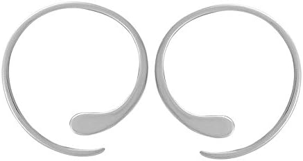 Boma Jewelry Sterling Silver French Wire Back Finding Hoop Earrings for Women with Pull Through Design