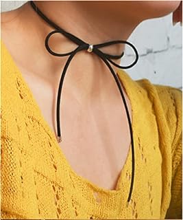 Bow Tie Choker Necklace Simple Velvet Adjustable Necklace for Women Teens and Girls