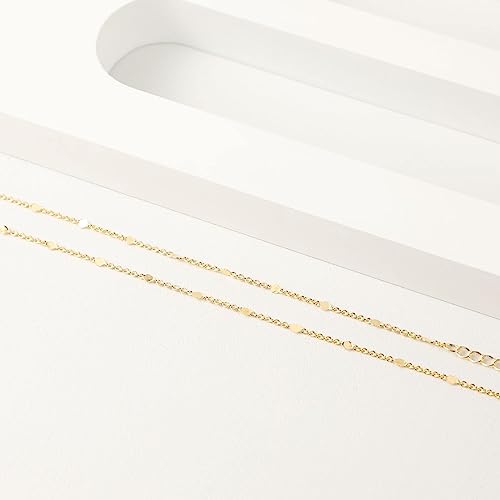 Choker Necklace for women,Dainty Gold/Silver Necklace 14k Gold Plated Shining Dots Sequins Necklace Satellite Paperclip Box Sparkle Chain Necklaces for Women Simple Jewelry