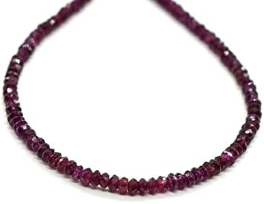 Spring Ring or Lobster Claw Rhodolite Garnet Bead Necklace with Link Chain - A Luxury Sterling Silver Gift for Her - Elegantly Designed