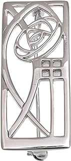 Alexander Castle 925 Sterling Silver Charles Rennie Mackintosh Brooch for Women - Silver Brooch Pin with Jewelry Gift Box - 40mm x 15mm