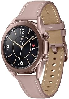 Samsung Galaxy Watch3 Mystic Bronze avec Bluetooth, boîtier 41 mm et bracelet en cuir pour femmes, capteur de chute, suivi de sport, idéale pour un usage quotidien et sportif