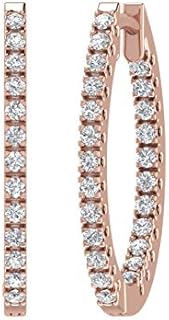 1 Carat Diamond Inside-out Hoop Earrings in 10K Gold or 950 Platinum