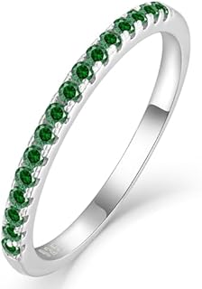 Stackable Rings for Women 925 Sterling Silver Halo Eternity Band Birthstone Stacking Ring Size 5-10