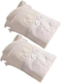 Versatile Mollensiuer Detachable Fake Sleeve Cuffs with Pleated Horn Cuff Design in Lightweight Nylon Fabric - White